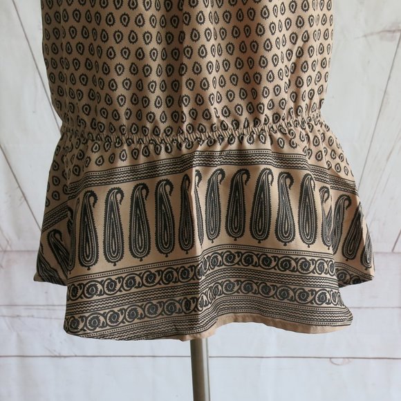 Mendocino Paisley Print Tie Back Sleeveless Peplum Top Blouse - Size Medium - Picture 3 of 7